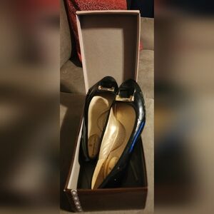 Bandolino Black Flats with Buckle Detail